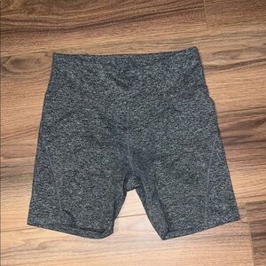 Zobha Gray Bike Shorts High-Rise Moisture-Wicking